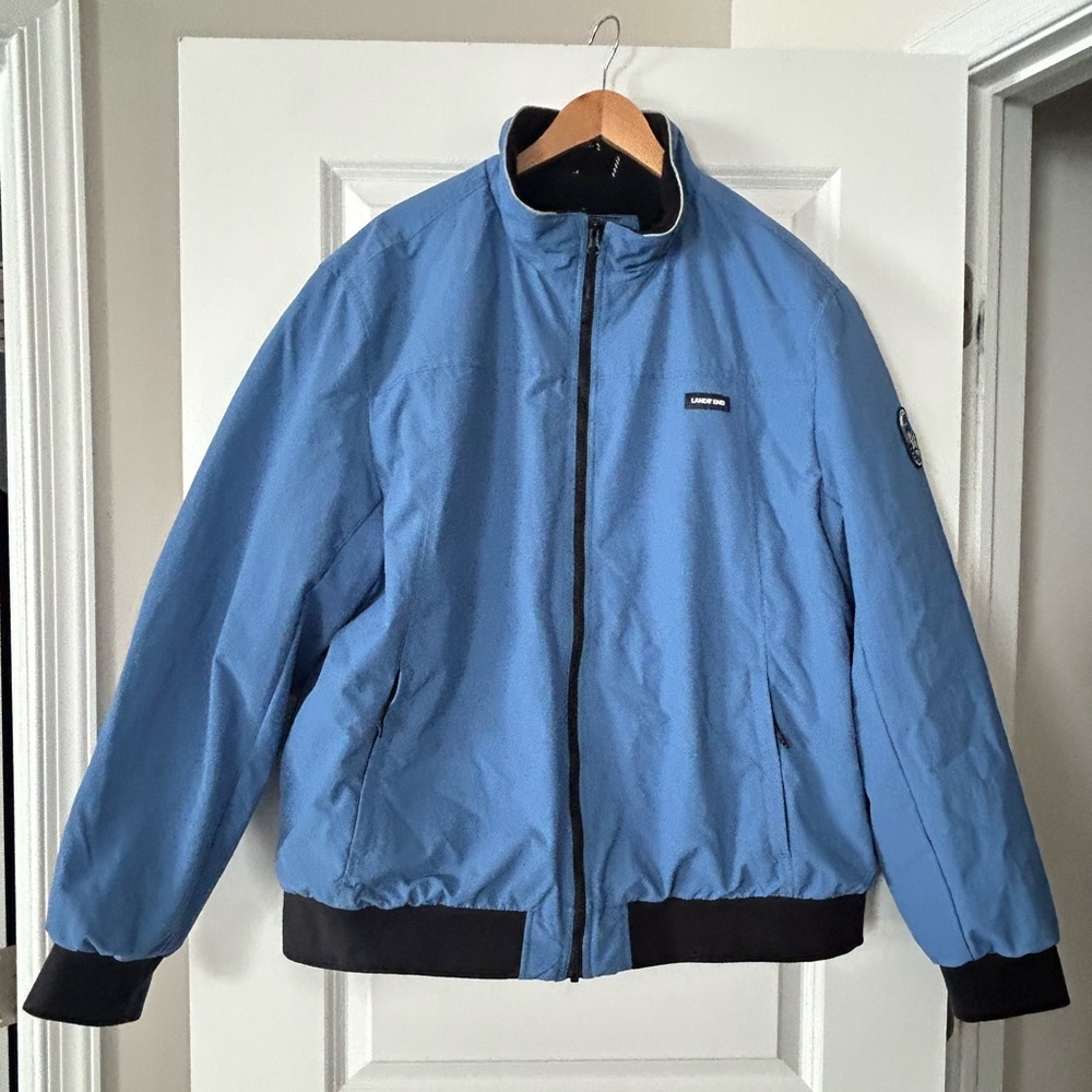 Lands' End Blue and Black Windbreaker Jacket